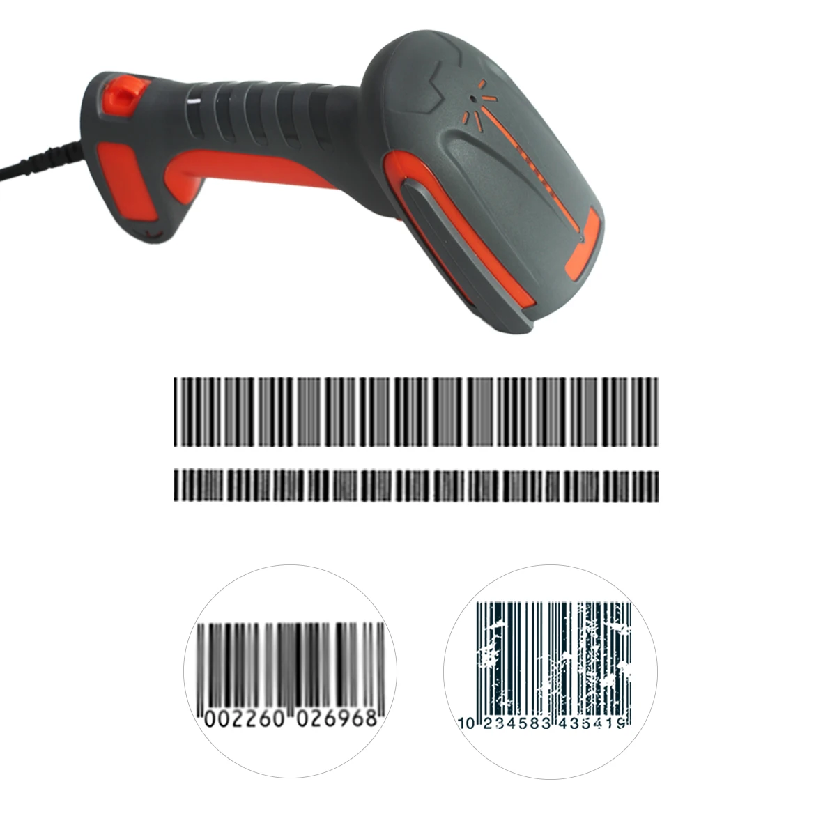 IP68 CMOS 2D QR Barcode Scanner USB Wired Support Virtual Serial Industrial for Factory Warehouse Production Line