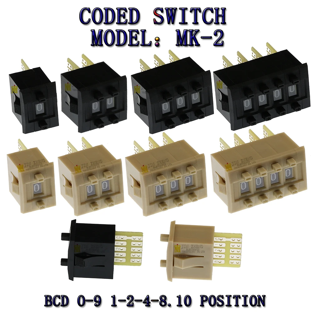 MK-2 BCD Code Binary Output Switches/ThumbwheelSwitches 8421C  terminal block 0-9 Digits Decimal Code Black Beige