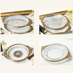 Brass Tray Snacks Fruit Dried Fruit Jewelry Storage Trays Household Soap Box Home Decoration Desktop Storage Supplies European