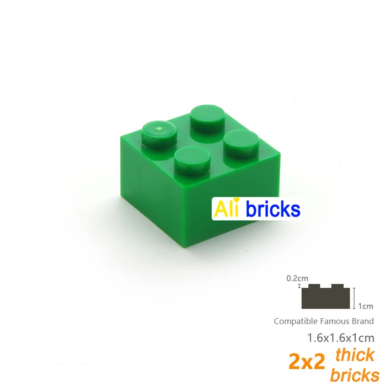 15pcs DIY Thick Figures Bricks 2x2 Dots Building Blocks Educational Classic Brick Compatible With 3003 Plastic Toys For Children