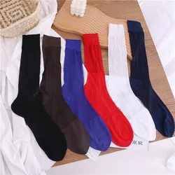 Tube Socks Men's Dress Socks Male Sheer Socks Exotic Formal Wear Suit Men Sexy Blue Transparent Stripe Business TNT Socks