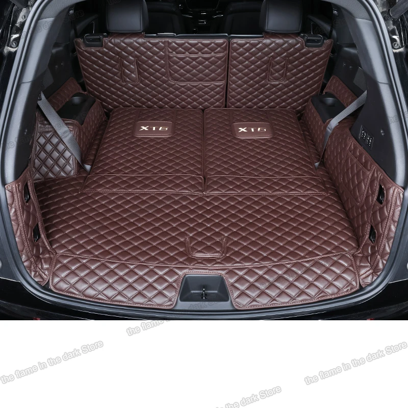 

leather car trunk mat for cadillac XT6 2019 2021 2020 cargo liner boot rear auto boot accessories 6 7 seats interior cover