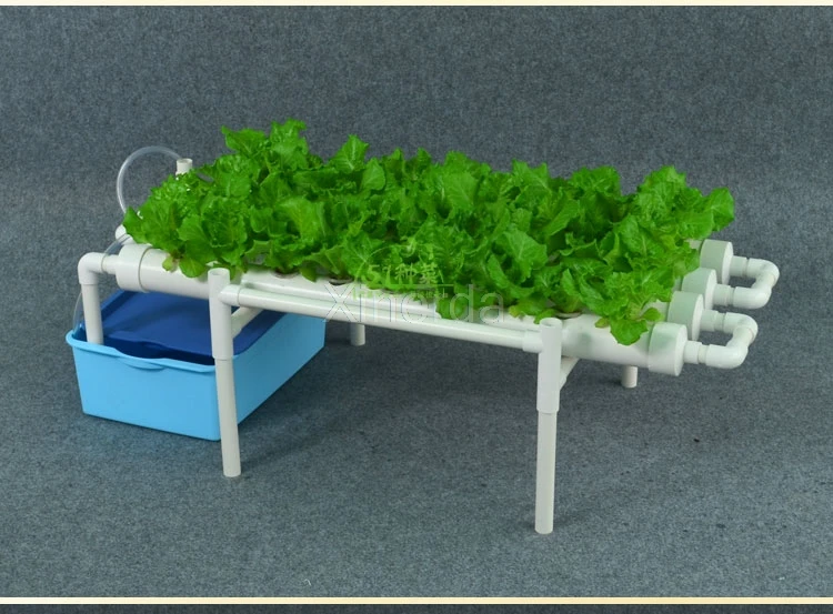 New PVC Horizontal Pipeline Soilless Cultivation Planting Equipment 4-Tube 36-Hole Balcony Hydroponics Vegetable Planting Shelf