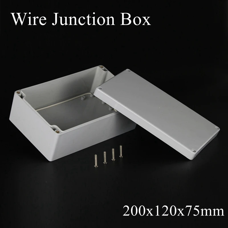 200x120x75mm ABS IP65 Waterproof Plastic Wire Junction Box Distribution Enclosure Project Case Electronic Terminal Instrument
