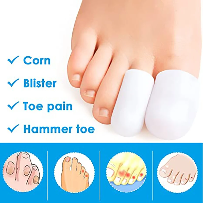 10pcs=5 Pairs Toe Protectors Hammer Toe Straightening Relieve Foot Corns Blisters Pain Foot Care Tool Silicone Gel Toe Separator