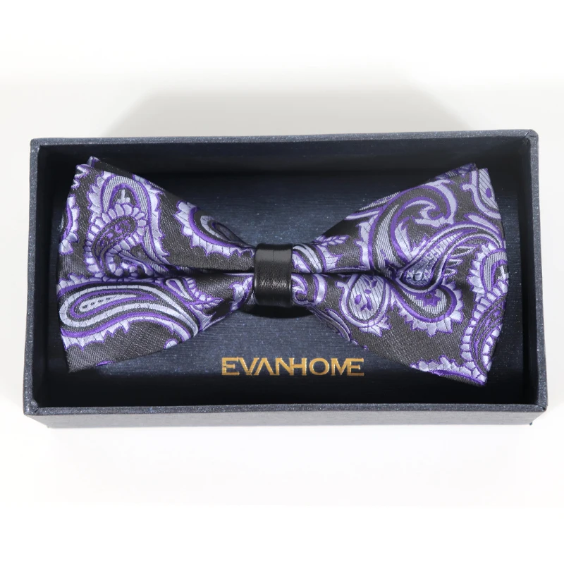 

Fashion Vintage Purple Paisley Men's Bow Tie Mariage Party Dress Butterfly Bowtie for Wedding Gifts Without Box