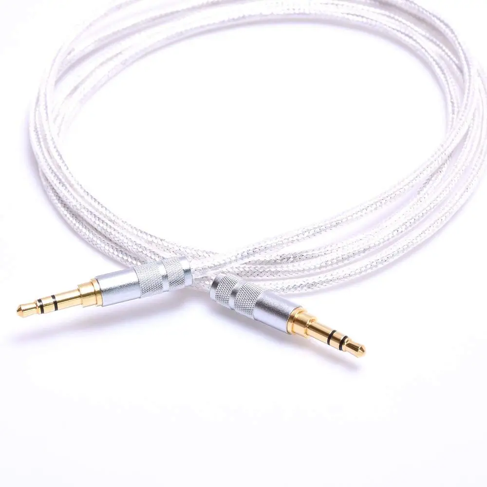 GAGACOCC 1.2M (4Feet）3.5mm Male to 3.5mm Male AUX Headphone Extension Cable HiFi Cable Crystal Clear Silver Plated Shield Cable