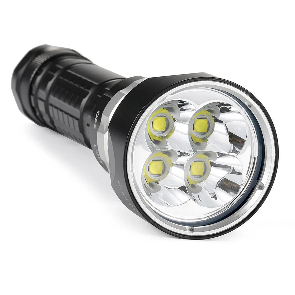 Powerful 4xXHP50 LED Yellow/White Light 6000 Lumens Diving Flashlight 26650 Dive Torch 100M Underwater Waterproof Lamp