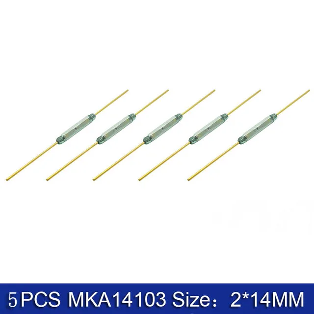 5PCS N/O Reed switch Magnetic Switch 2 * 14mm Normally Open Magnetic Induction switch N/C Normally closed MKA14103 GPS-14B