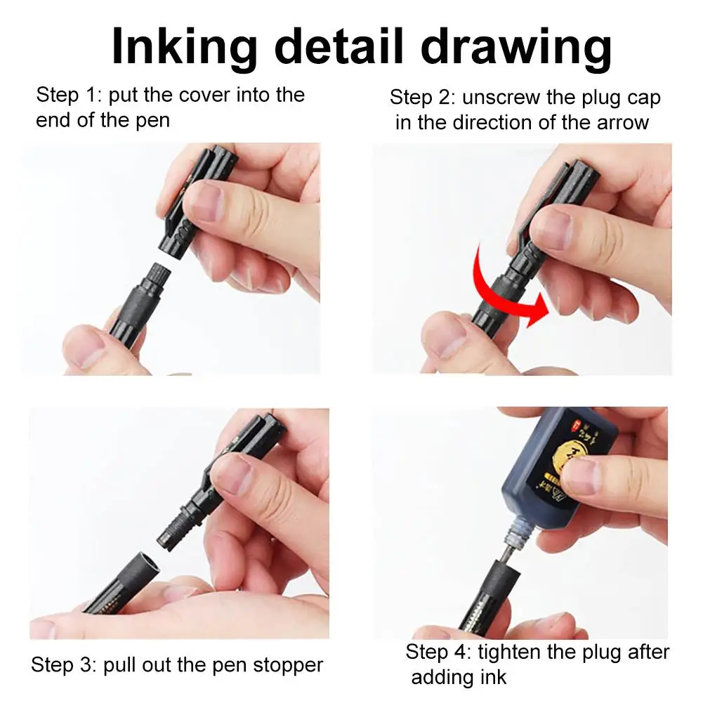 HEIßE VERKÄUFE!!! 4Pcs Kalligraphie Schreiben Unterschrift Marker Stift Pinsel Büro Schule Tinte Schreibwaren