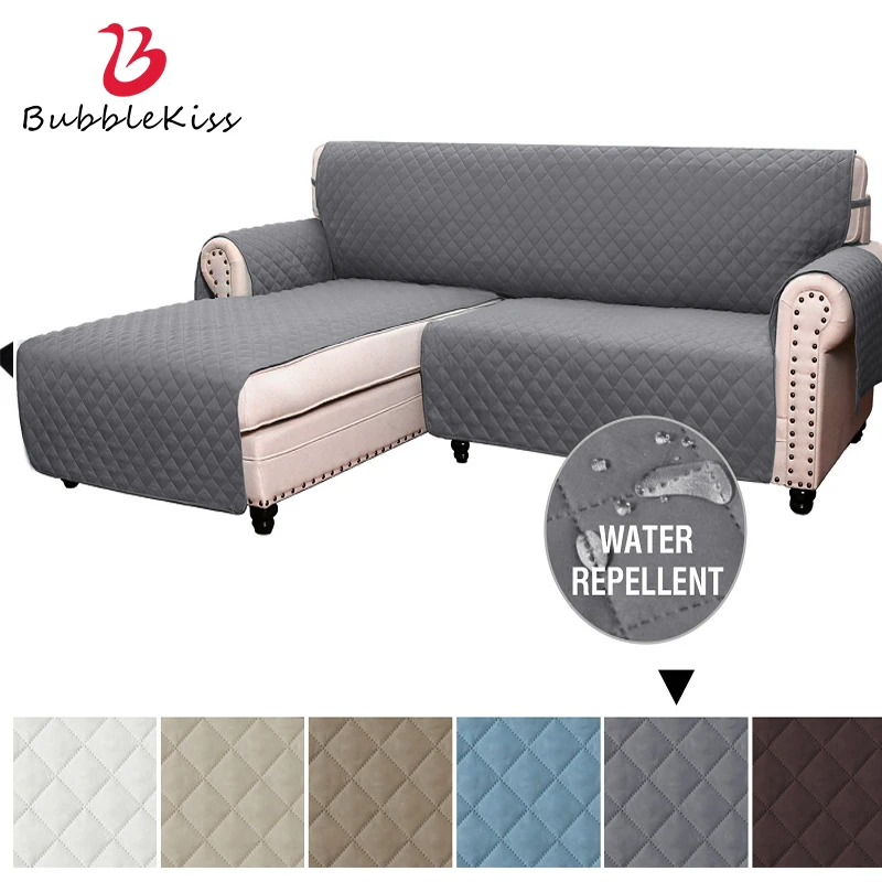 

Bubble Kiss Sofa Cover Pure Gray White Couch Cover Water Proof Sofa Cover For Living Room Pets Corner L Shape Sofa Slipcover 1PC
