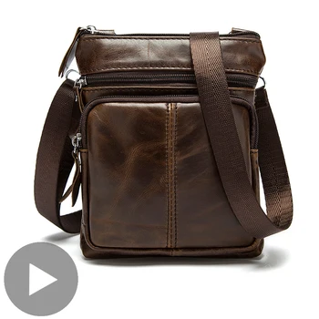 Vintage Cross Body Crossbody Voor Mannen Schouder Echt Lederen Tas Messenger Handtas Aktetas Mannelijke Zwarte Sac A Main Bolsas 2020
