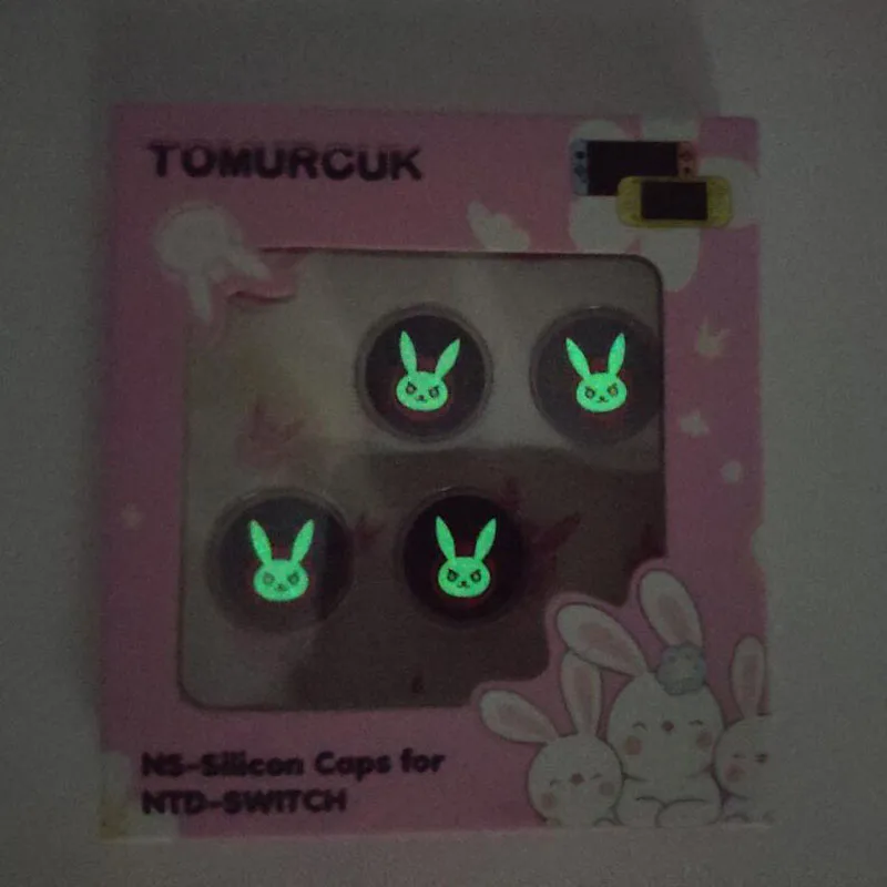 Cute Rabbit Cat Paw Glowing Thumb Stick Grip Cap Joystick Protective Cover for Nintend Switch NS Lite Joy-con Thumbstick Case