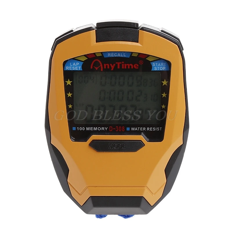 Professional Stopwatch 3 Rows 100 Laps 1/1000 Seconds Digital Sport Counter Timer Professional Athletics Stopwatch Drop Shipping