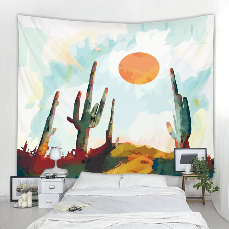 Tropical plant cactus tapestry wall hanging Nordic home fabric hanging paintings background decoration Bohemian wall decoration