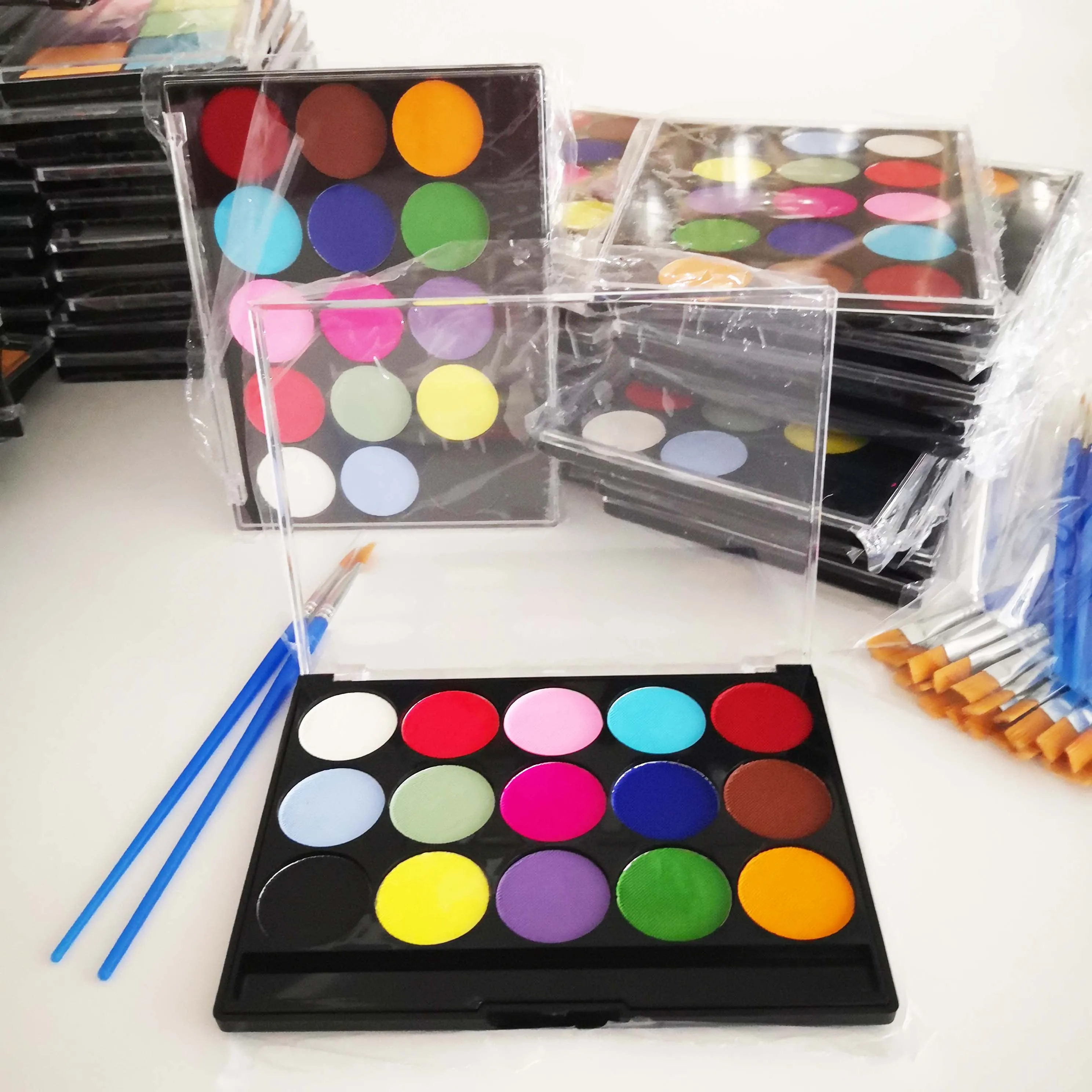 High Pigment 15 Colors Eyeliner UV Pearly Water Activated Face Painting Pastel Eyeliner Palette Friendly For DIY Makeup
