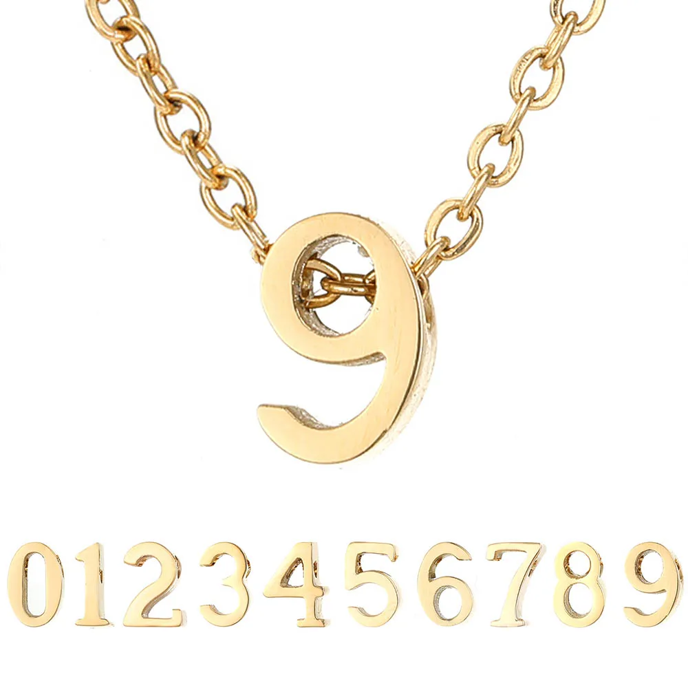 Juji 316L الفولاذ المقاوم للصدأ الرقمية قلادة للنساء 2021 مجتمعة أرقام المختنق قلادة المرأة مجوهرات بالجملة/دروبشيبينغ