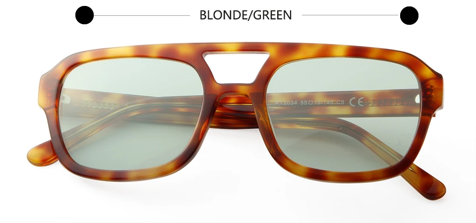 VE Designer Quadratische Sonnenbrille für Damen, Hochwertige Weiße Acetat-Sonnenbrille für Herren, Doppelbrücken-Design, Große Gläser, Oculos – Detail 3