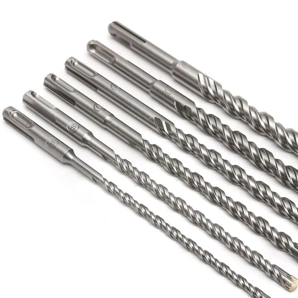 150mm Concrete Drill Bit Double SDS Plus Slot Masonry Hammer Head Tools 6-12mm Metal Hss Drill Set for Rotary Hammer Drills