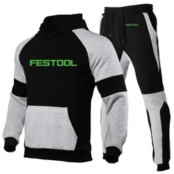 Festool Tools Printed 2022 New Men Fashion Hoodie Sportswear Clothes Jogging Casual Tracksuit Running Sport Suits+Pant 2Pcs Sets