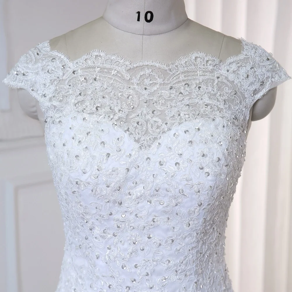 Vestido de noiva Weiß Meerjungfrau hochzeit kleid Spitze Appliques perlen Vintage hochzeit kleider Plus größe China Brautkleid