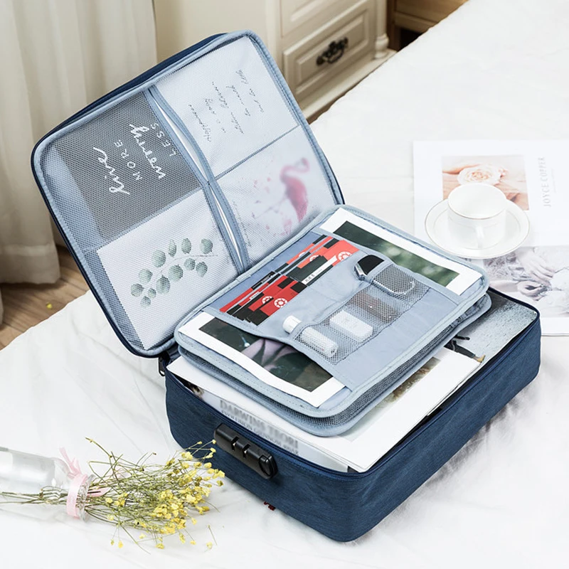 Large Capacity Document Bag Creative Multifunction File Folder Ticket Bags for Home Travel Organizer Storage Supplies