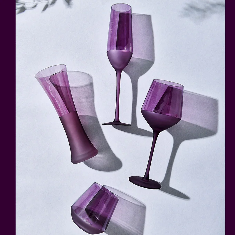 

INS Creative Crystal Wine Glass, Champagne Glass, High Mousse Cup, Purple Fashion, Nordic Hotel, Wedding, Home Drinking Ware