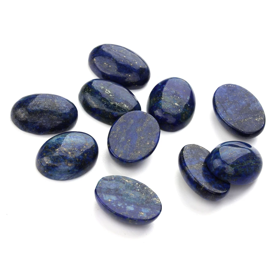 Wholesale Natural Gem Stone Lapis Lazuli Oval Cabochon Cameo CAB Fit 10x14mm/13x18mm/18x25mm DIY Jewelry Making 10pcs/lot F5003