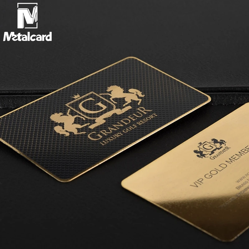 High-grade metal card stainless steel business card hollow member card custom gold card design