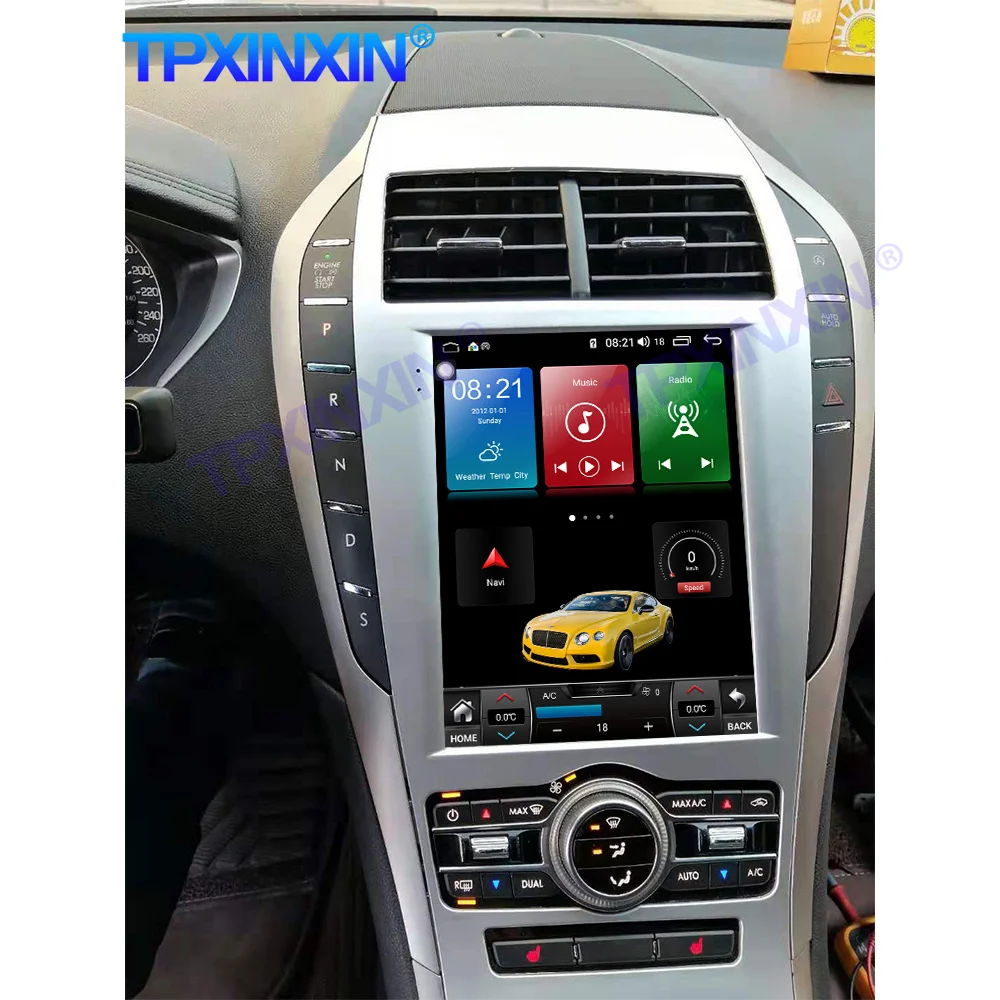 Reproductor Multimedia con GPS para coche, unidad principal con Android 10,0, 6 + 128G, Carplay, DSP, receptor estéreo, Radio, grabadora de vídeo, Navi, para Lincoln MKZ