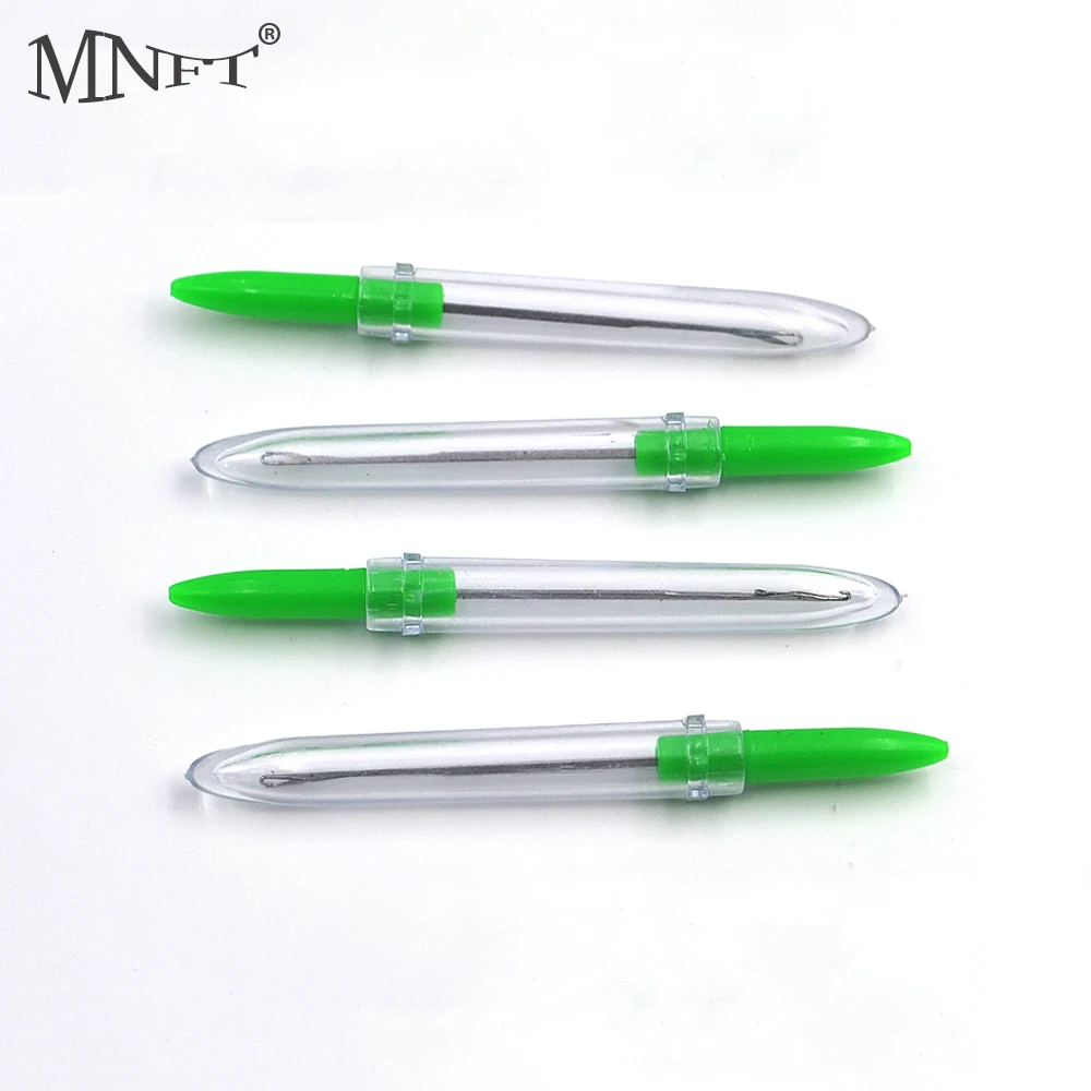 MNFT 20PCS Plastic Fishing Lure Needles Portable Outdoor Carp Fishing Bait Needle Set Green Threading Rigging Tool