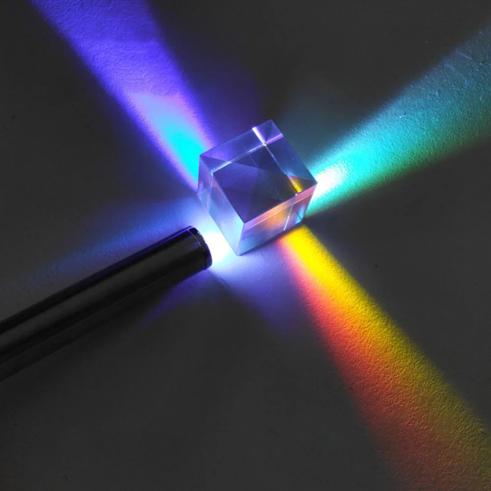 20*20*20mm Cubic Optical Experiment of Hexahedral Bright Light for Children's Popular Science Spectrum Prism