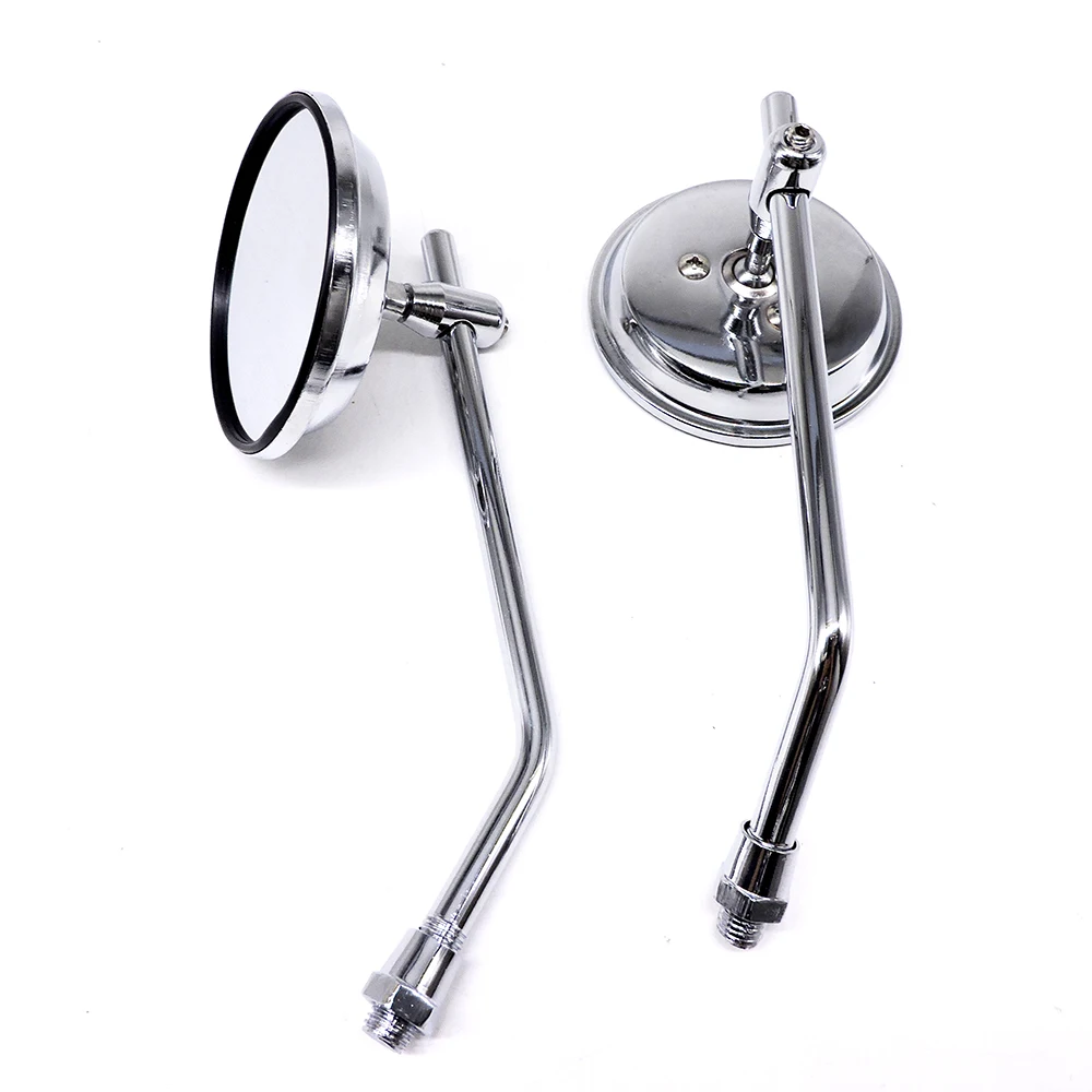 Universal motorcycle mirrors chrome round mirror motorcycle long stem for Harley ktm kawasaki yamaha suzuki Ducati Honda Aprilia