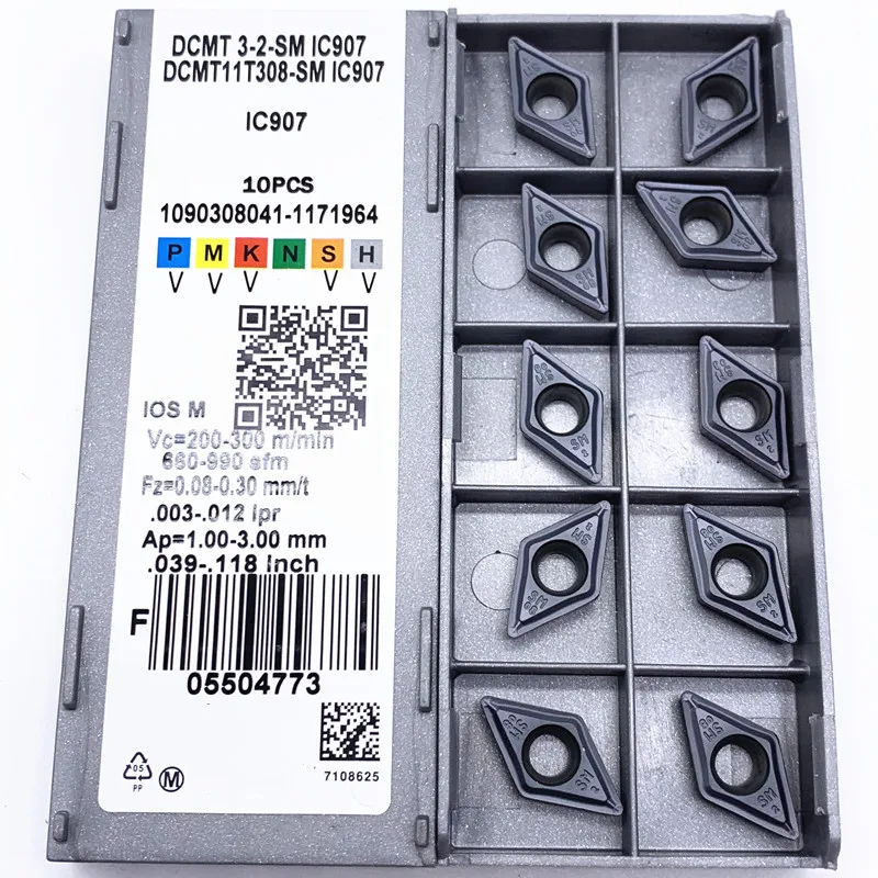 مخرطة أداة DCMT11T308 SM IC907 عالية الجودة أداة تحول المعادن باستخدام الحاسب الآلي طحن إدراج DCMT11T308 SM IC907