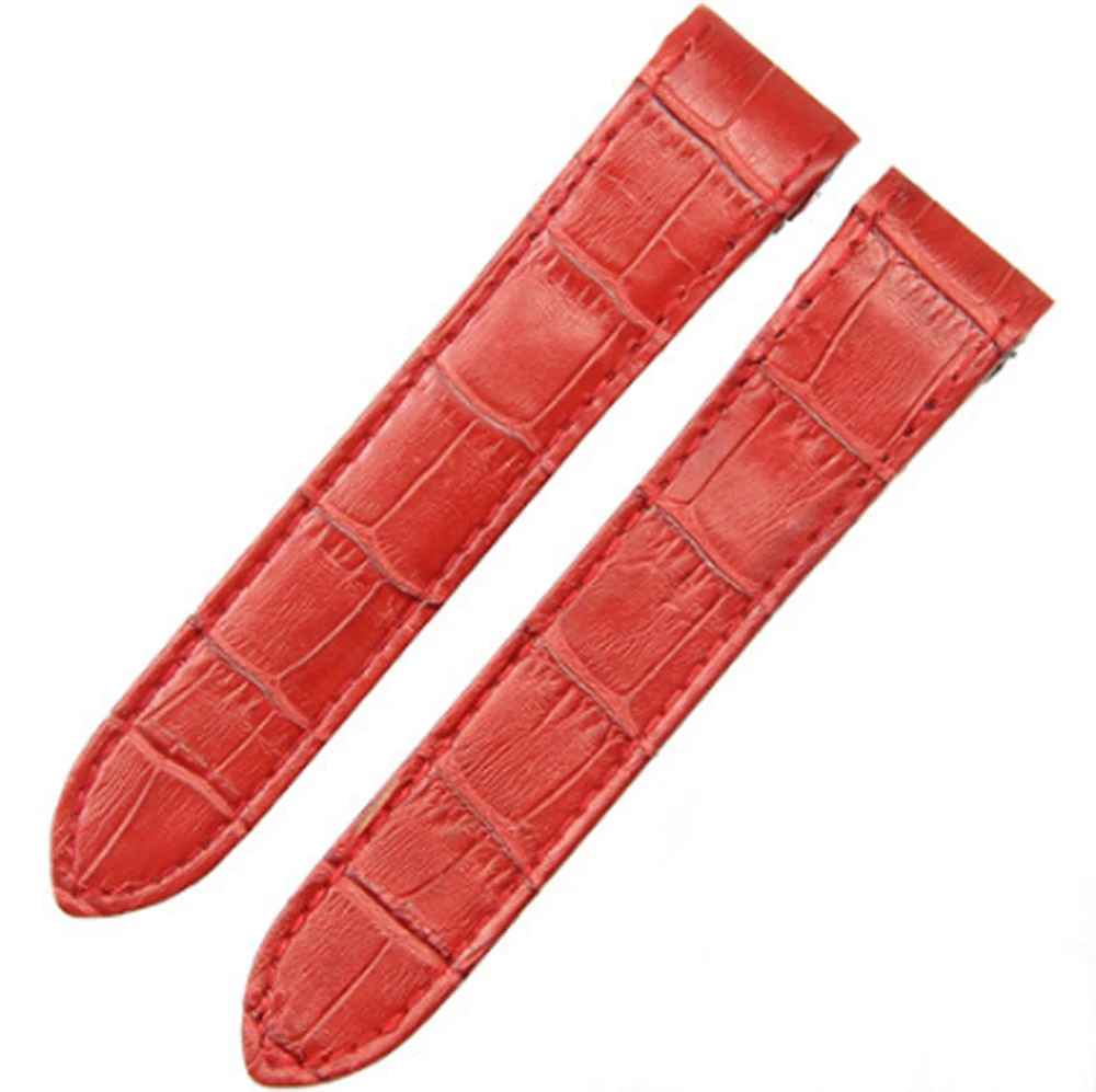 20mm Alligator Grain Leather Strap Watch Band Replacement Accessories Fits for Cartier Santos100 XL Non-Chronograph