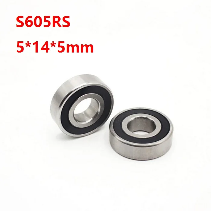 

10/50pcs S605RS S605-2RS S605 2RS ball bearings 5*14*5mm Stainless Steel Rubber Sealed Deep Groove Ball bearing Shaft 5x14x5mm