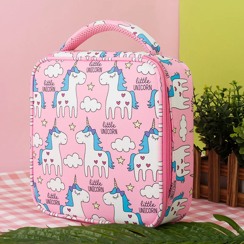 New Cartoon Unicorn Children\'s Lunch Bag School Student Thermal Insulation Bag Fruit Snacks Storage Bag For Kids Outdoor Travel