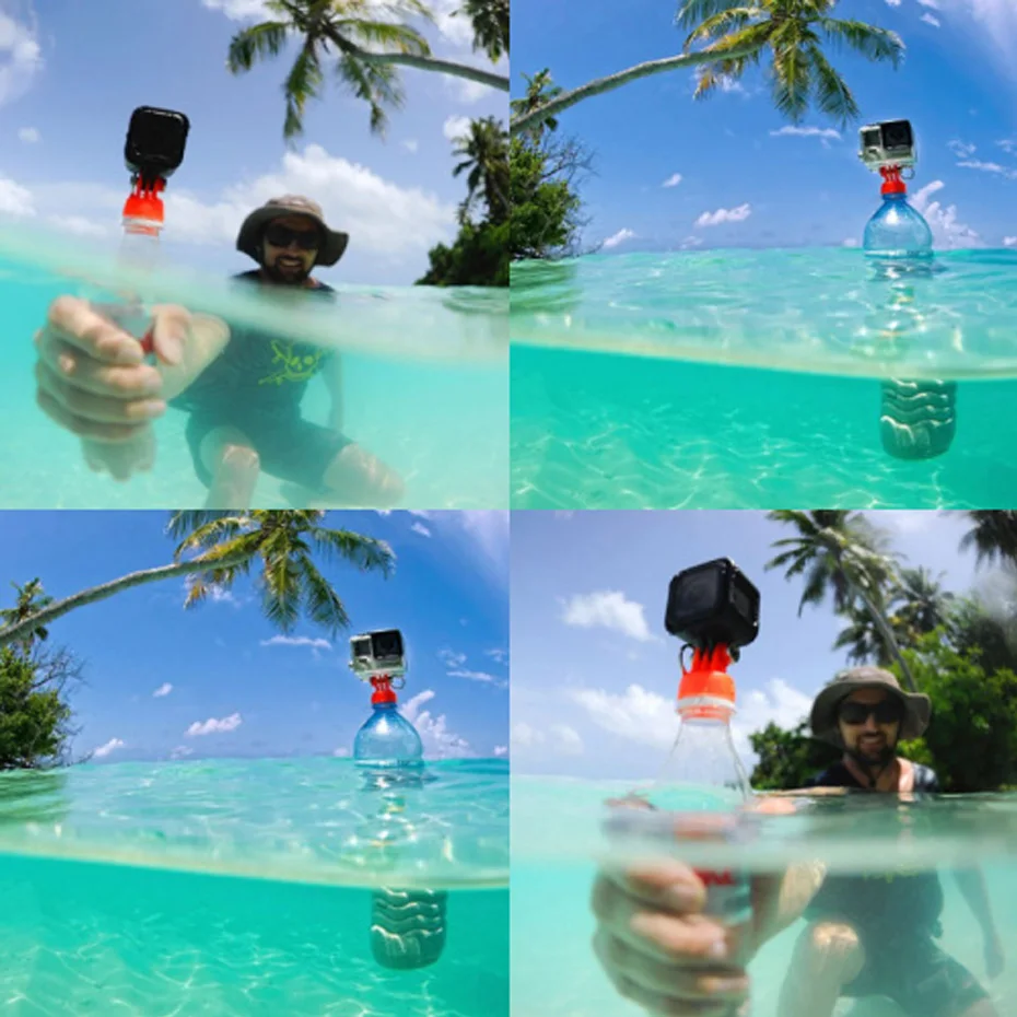 Diameter 37mm Water Bottle Connector Monopod Tripod Surfing Plastic Bottle Mount Adapter Connector for Gopro YI OSMO Sjcam