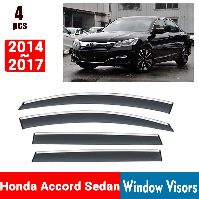 

FOR Honda Accord Sedan 2014-2017 Window Visors Rain Guard Windows Rain Cover Deflector Awning Shield Vent Guard Shade Cover Trim