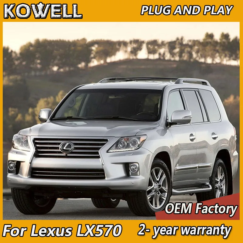 Phares de voiture pour Lexus LX570, feux de sauna, feux de illeur et de route, clignotant DRL, lentille de budgétaire, style, 2008-2015