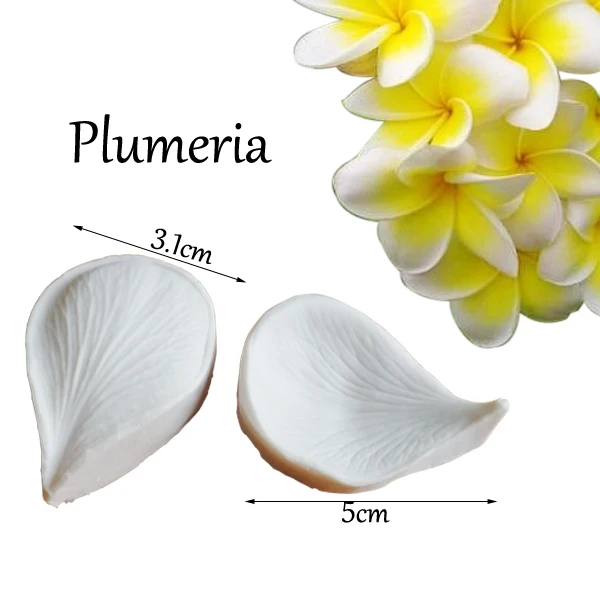 Plumeria Veiner Silicone Mold Water Paper Fondant Gumpaste Sugar Clay Flower Cake Decorating Moulds DIY M2104