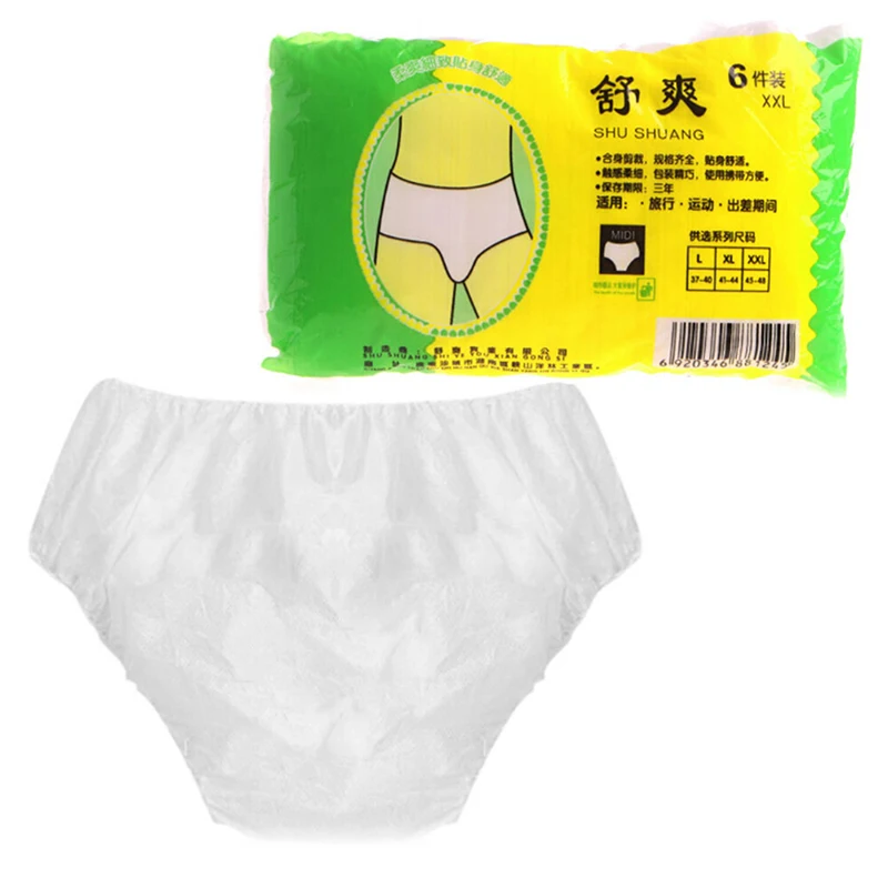 6 Pregnant Women Men Brief Sterilized Disposable Non-woven Underwear Clean Intimate Prenatal Postpartum Paper Underpants Travel