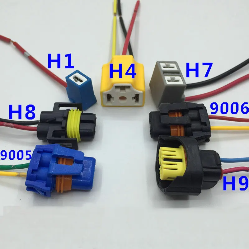 Applicable to H1 H4 H7 H8 H9 H11 9005 9006 Automotive headlamp fog bulb plug High temperature resistant socket Lamp holder