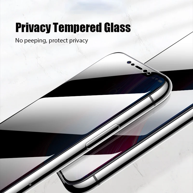 Privacy Screen Protector for Xiaomi Mi A3 Lite A2 A1 9D Full Cover Anti-spy Tempered Glass for Poco X3 M3 F2 Pro NFC C3 X2 M2