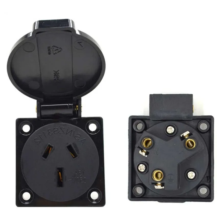 Black 10A 15A Australia Outdoor Industry Waterproof Socket New Zealand AU Power Electrical Wiring Receptacle Outlet 250V