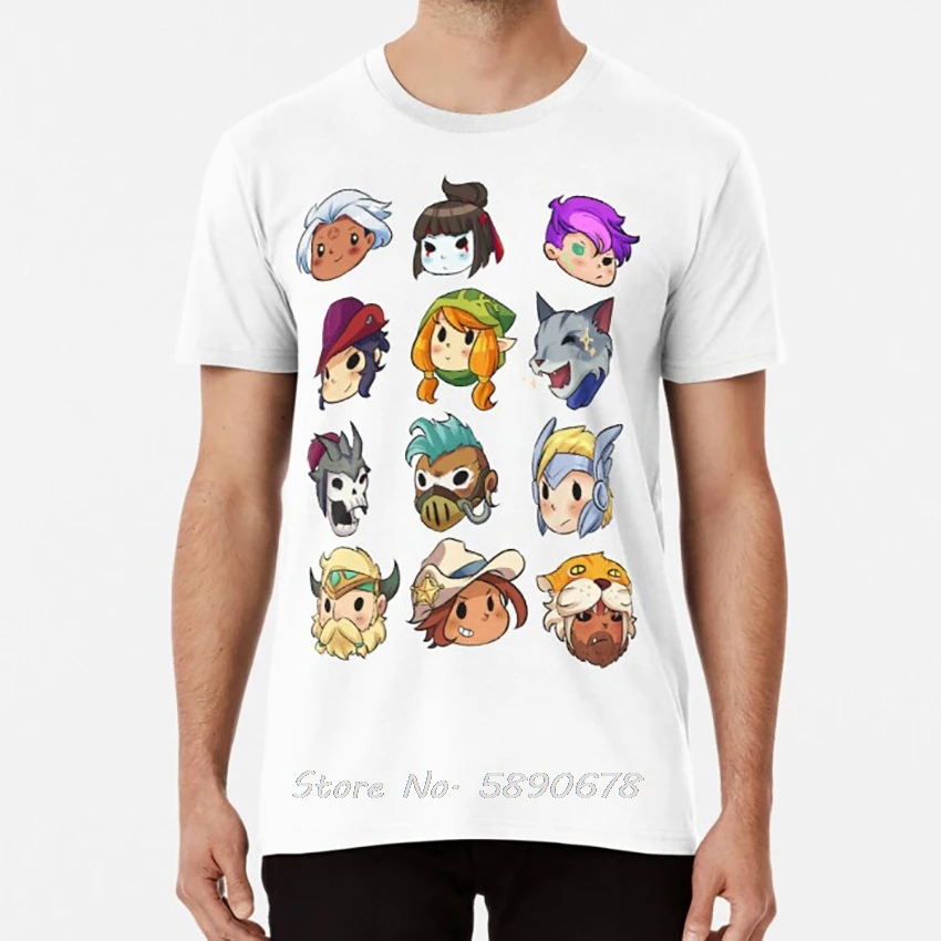 Brawlhalla Legends Set 2 Of 2 T Shirt Gnash Brawlhalla Azoth Barraza Bodvar Hattori Cassidy Diana Ember Val Tees Tshirt Cotton