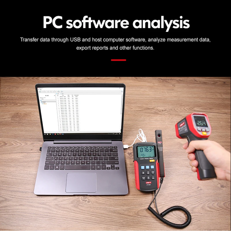 UNI-T Laser Power Meter UT385 Power Analyzer Data Logger Laser Sensor Precision Power Measurement