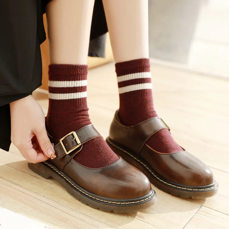 2021 Summer Fashion New Japanese College Style Jk Uniform Shoes Tendon Bottom Round Toe Single Shoes Mary Jane Shoes Lolita