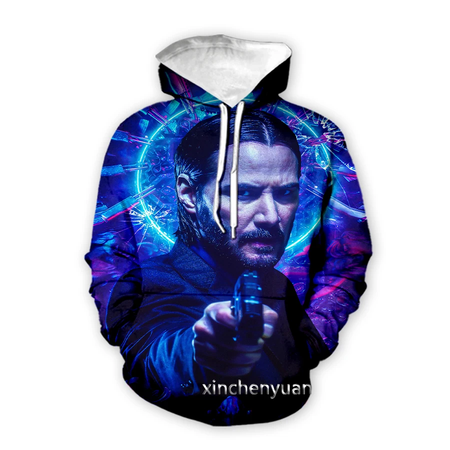 Xinchenyuan-Sweat-shirt imprimé 3D pour hommes et femmes, Sweats à capuche décontractés, Mode unique, Vêtements de rue, Hip Hop, John Wick, Z13, Nouveau