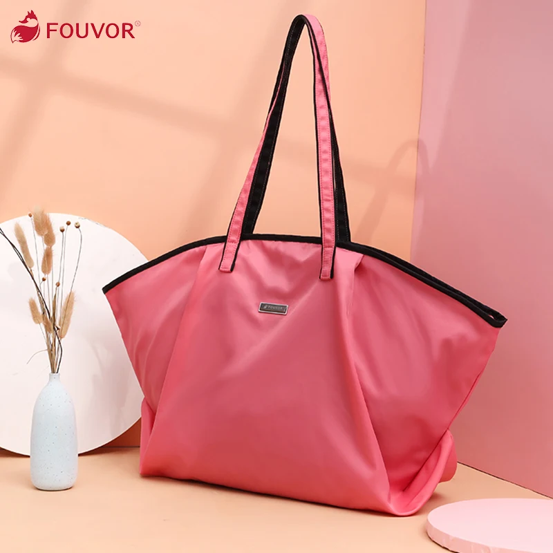 Fouvor New Folding Bag Female Large Capacity Nylon Female Bag Casual Lady Canvas Bag Female Shoulder Messenger Bag 2960-01